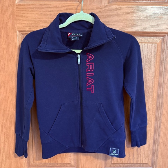 Ariat Other - Ariat full zip sweatshirt girls size S/8 blue western wear cowgirl horse ranch